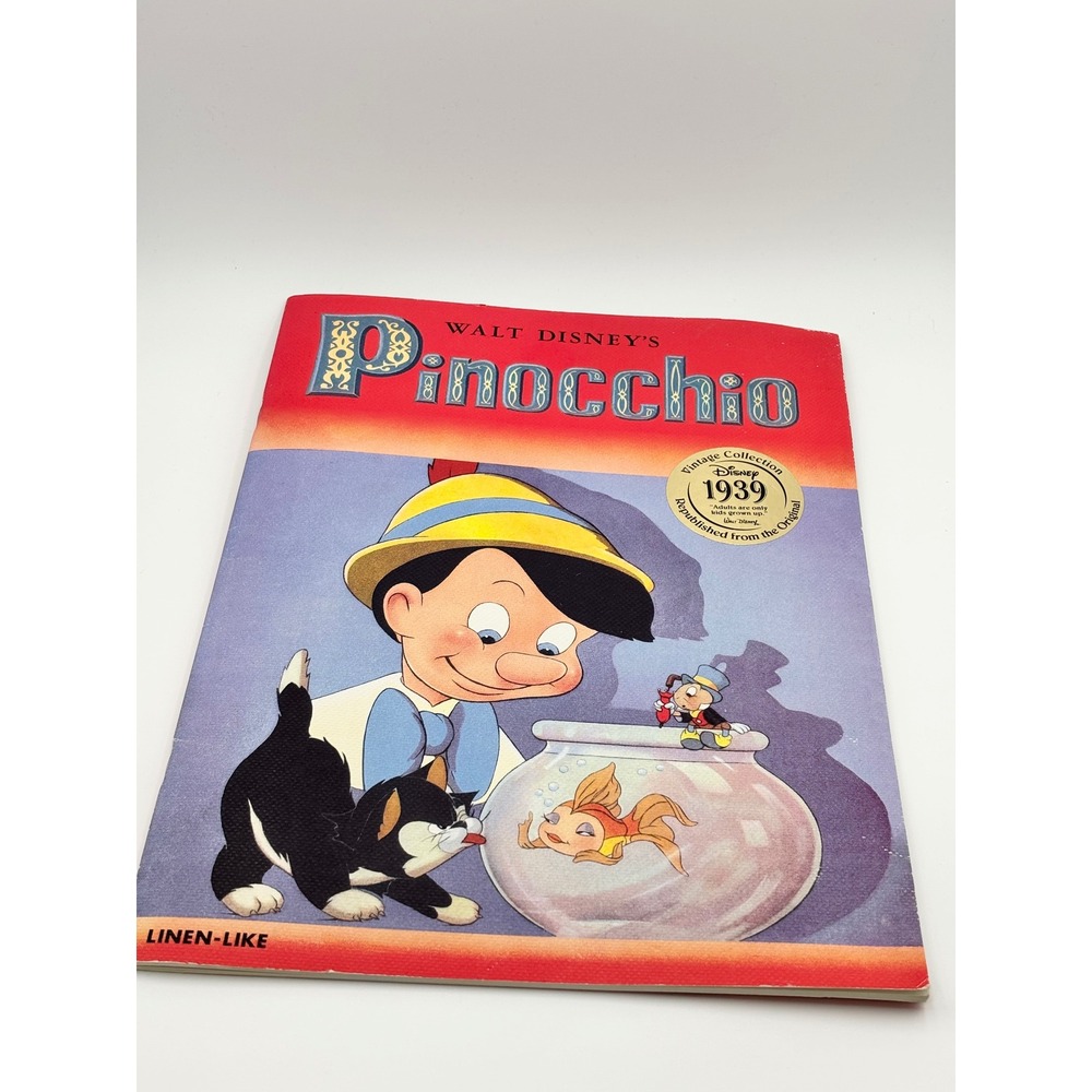 Walt Disney Pinocchio Vintage Collection 1939 Linen Like Softcover Book